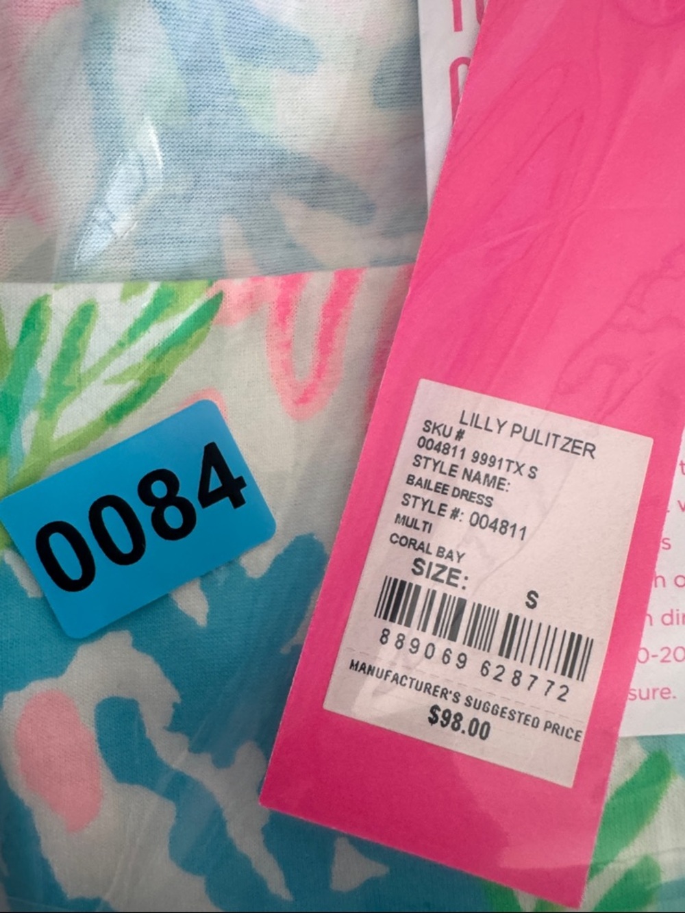 NWT Lilly Pulitzer Sz S Bailee Dress Multi Coral Bay Print - Picture 13 of 13